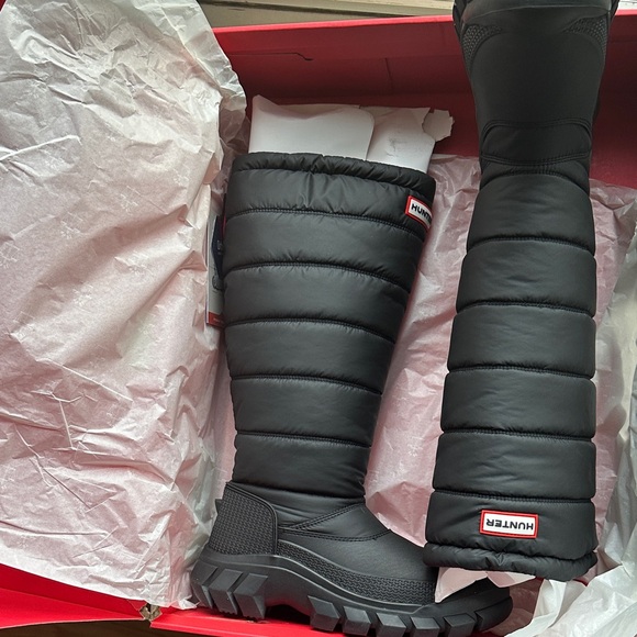 Hunter Black Quilted Boots - Picture 1 of 5